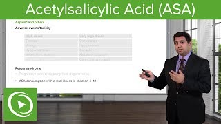 Acetylsalicylic Acid ASA – Pharmacology  Lecturio [upl. by Upali205]