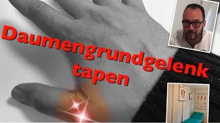 Daumengrundgelenk tapen schmerzen Daumen taping Daumen Kinesio Tape Tapen [upl. by Cleti]