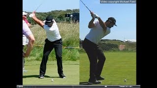 Jon Rahm golf swing  Long Iron faceon amp downtheline July 2017 [upl. by Scales]