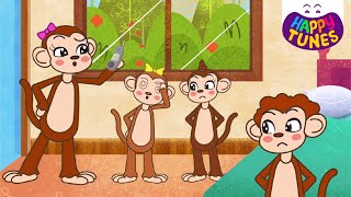 5 Little Monkeys Kids Songs  Happy Tunes [upl. by Ran16]