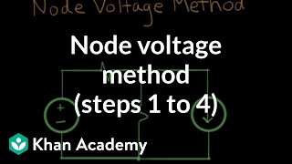 Node voltage method steps 1 to 4  Circuit analysis  Electrical engineering  Khan Academy [upl. by Ikkela853]