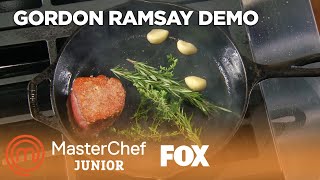 Gordon Ramsay Demonstrates How To Cook Filet Mignon  Season 6 Ep 1  MASTERCHEF JUNIOR [upl. by Tice491]