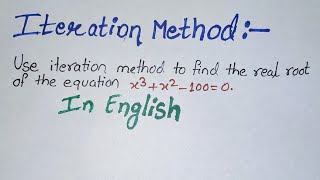 Iteration method  fixed point iteration method [upl. by Halstead]