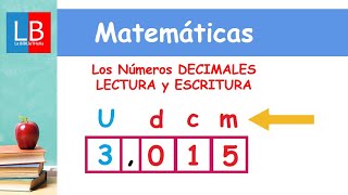 Los Números DECIMALES LECTURA y ESCRITURA ✔👩‍🏫 PRIMARIA [upl. by Aiak]