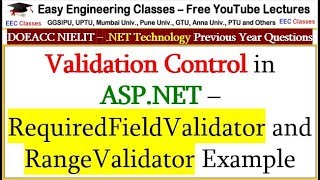 Validation Control in ASPNET – RequiredFieldValidator and RangeValidator Example [upl. by Aisa]