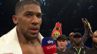 POST FIGHT INTERVIEW Anthony Joshua says he would knock Wilder spark out after beating Parker [upl. by Ylecara878]