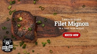 Filet Mignon Steak in Cast Iron Skillet  EASY STEAK RECIPE [upl. by Notsnhoj]