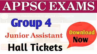 Appsc Junior Assistant Hall Ticket DownloadAp Group 4 Latest Update [upl. by Seidule]