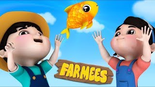 12345 Once I Caught A Fish Alive  Nursery Rhymes For Children  Cartoons by Farmees [upl. by Enayd762]