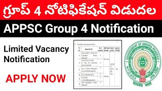 APPSC Group 4 Notification Released  APPSC Group 4 Notification [upl. by Silloh382]