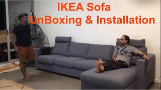 IKEA VIMLE sofa UnBoxing  Assembling  Fun  4 seater with storage Brother and Husband hard work [upl. by Hildegaard]