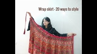 Long Ethnic Wrap Skirt  20 ways to wear [upl. by Kirrad578]