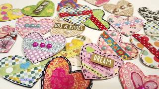 EASY HEART EMBELLISHMENTS USING SCRAPS amp STASH  VALENTINES DAY CRAFTS [upl. by Ahsiuqet]