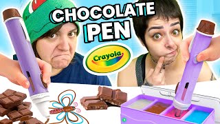 Drawing Chocolate Cash OR Trash Testing Chocolate Pen amp Nail Art Kit Crayola [upl. by Stockwell]