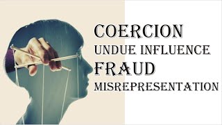 Coercion Undue Influence Fraud Misrepresentation  Indian Contract Act 1872  Law Guru [upl. by Cherilynn]