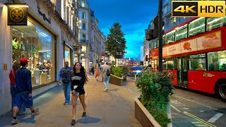 Central London Sunset Walk  Relaxing Evening Walk through West End 4K HDR [upl. by Liborio]