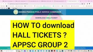 HALL TICKETS FOR APPSC GROUP2  2024 [upl. by Assiren277]