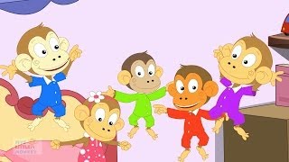 Five Little Monkeys Nursery Rhyme with Lyrics [upl. by Noiek]