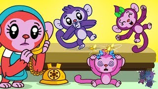 Five Little Monkeys Jumping On The Bed  Nursery Rhymes and Kids Songs for Children  ABC Monsters [upl. by Pals]