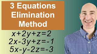 Solving Systems of 3 Equations Elimination [upl. by Macilroy]