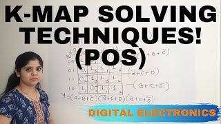 Example Solve a Product of Sum POS expression using KMAP 3 amp 4 variable [upl. by Lanos644]