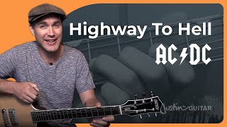 Highway To Hell Guitar Lesson  ACDC [upl. by Omsare230]