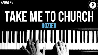 Hozier  Take Me To Church Karaoke SLOWER Acoustic Piano Instrumental Cover Lyrics [upl. by Early]