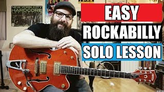 Easy Rockabilly Solo  Guitar Lesson wtabs amp backing track [upl. by Jair463]