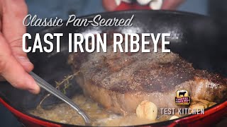 Make a Classic PanSeared Ribeye Steak Recipe [upl. by Ltsyrk]