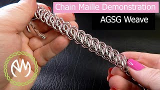 Chain Maille Tutorial  AGSG Weave [upl. by Ahtnahc328]