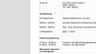 Lebenslauf mit LibreOffice [upl. by Ahsinned]