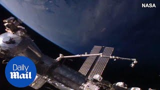 Cylinder UFO spotted following space station in March 2016  Daily Mail [upl. by Ahsyen]