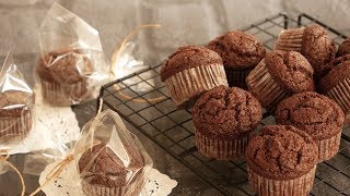 バレンタインはシンプルに極旨♡チョコカップケーキ  Chocolate Cupcakes [upl. by Nyvrem]